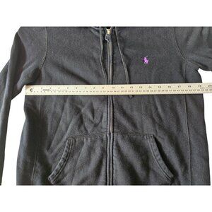 Ralph Lauren Women's Full-Zip Hoodie - Black/Purple - Size L - Excellent Conditi